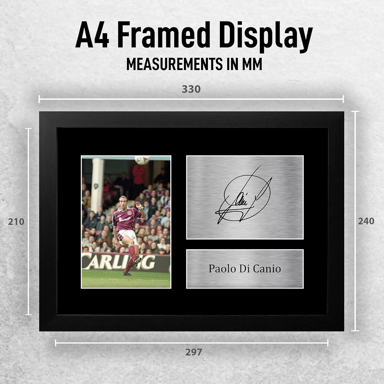 Thumbnail 1 de HWC Trading FR Paolo Di Canio signed framed A4 photo print gift (West Ham United)