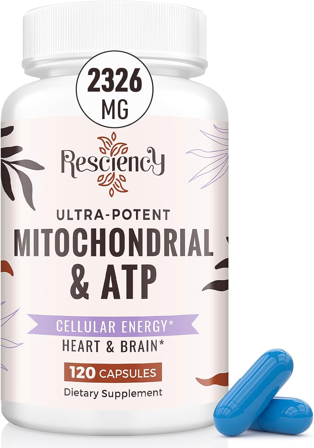 Detalle de 2326 MG Mitochondrial Supplement, 120 Capsules with ATP, CoQ10 & PQQ