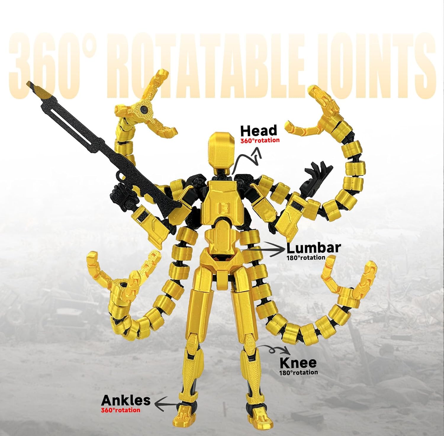 Thumbnail 4 de PkghoKids Poseable Robot Figure 7.2-Inch