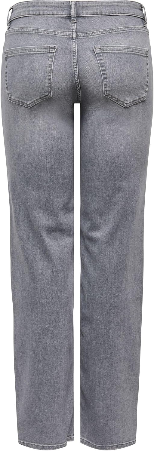 Detalle de ONLY Female Straight-Fit Jeans ONLBLUSH mit mittlerer Taille – gerade geschnittene Denim-Jeans für den Alltag