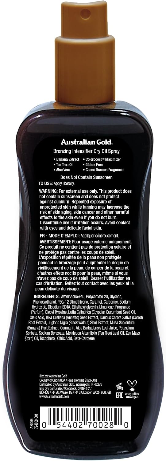 Detalle 2 de Australian Gold AGCB141 Bronzing Intensifier Dry Oil Spray, 236.59 ml