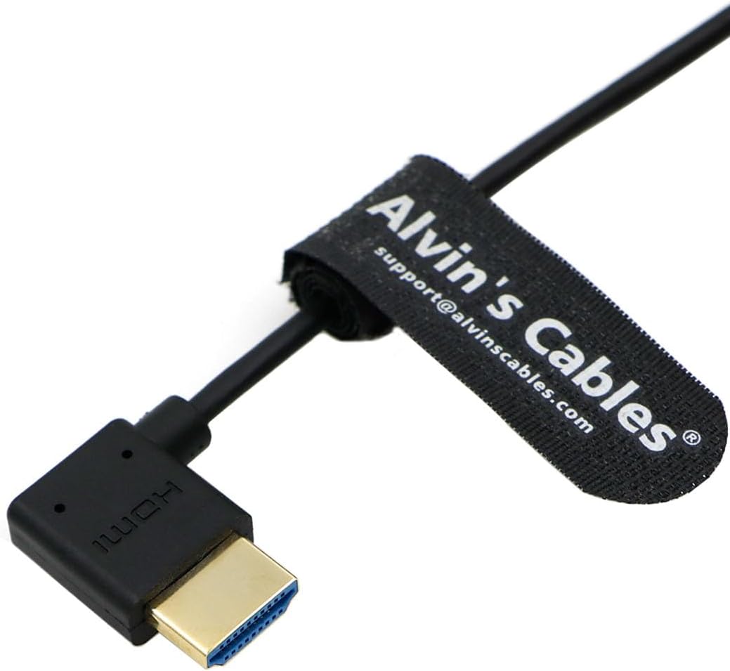 Detalle de Alvin's Cables Ultra HD 8K HDMI 2.1 Cable 50cm (Right Angle to Straight) for Atomos Ninja V, Z CAM E2, Sony FS5/FS7/A7S III