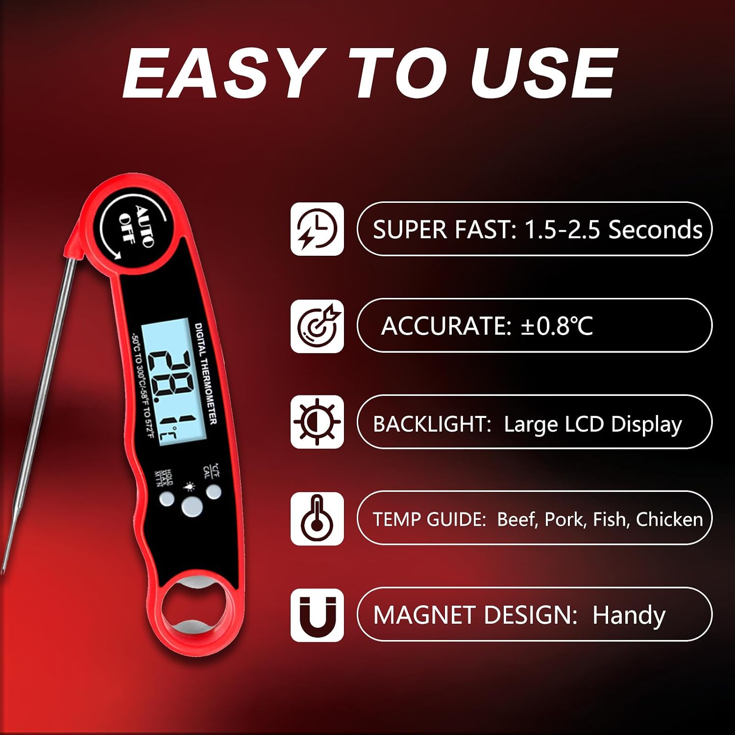 Detalle 2 de BENTRIP Meat Thermometer Probe 300°C