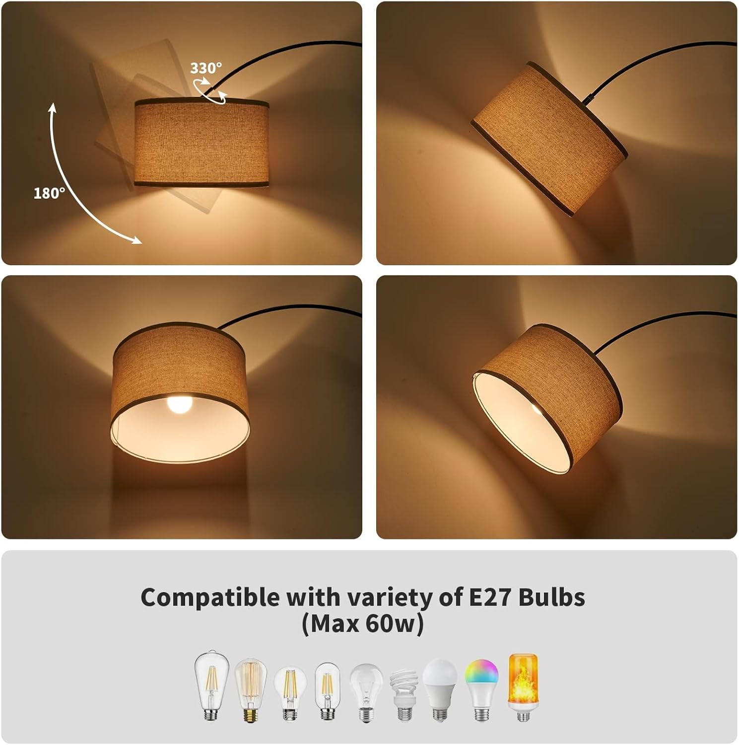 Thumbnail 2 de Modlicht Dekorative Bogenlampe JASMIN – höhenverstellbare Bogenleuchte mit LED 9W, 3000K