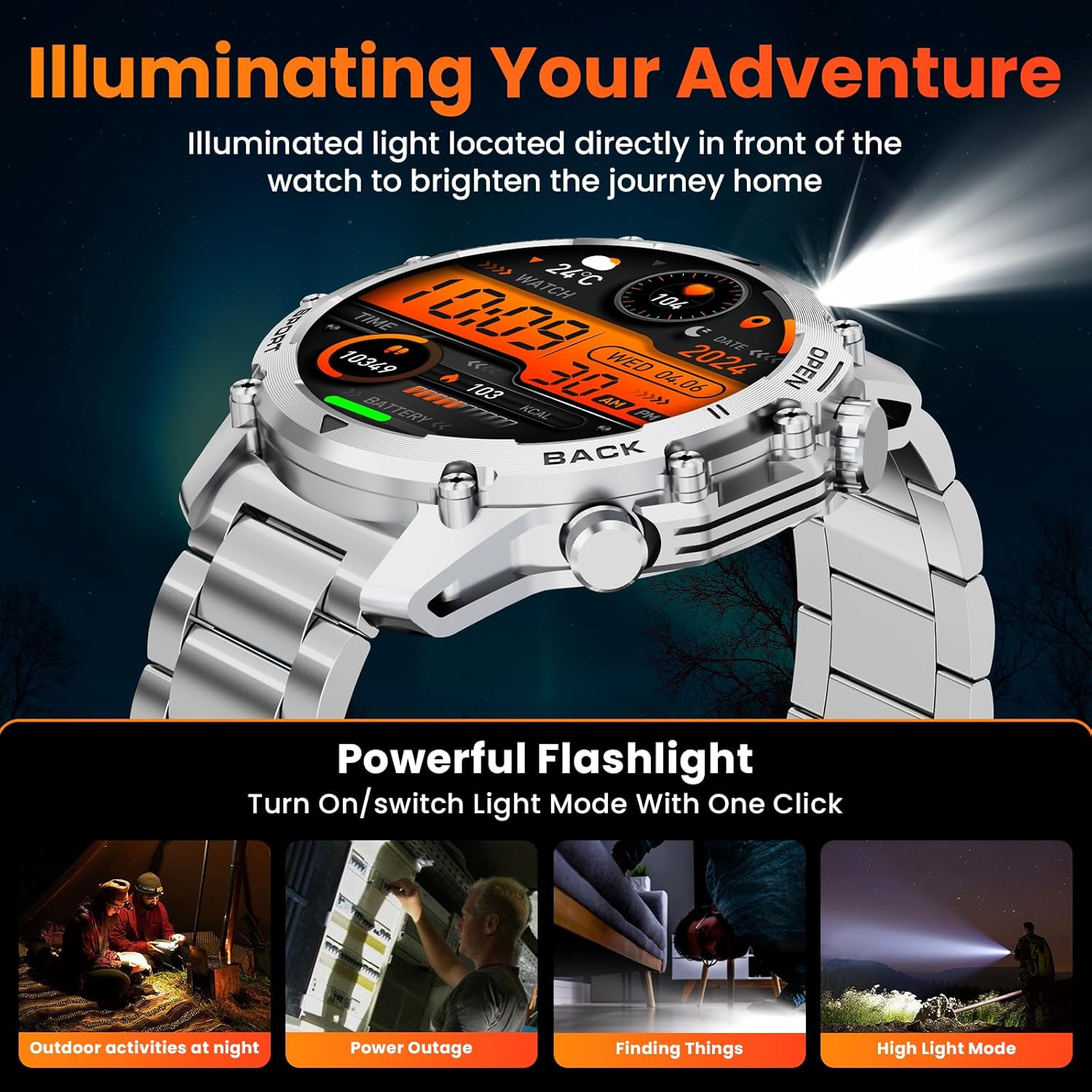Thumbnail 3 de Hwagol Military Smart Watch for Men: 1.52" HD Display, 120+ Sports Modes & Military-Grade Build