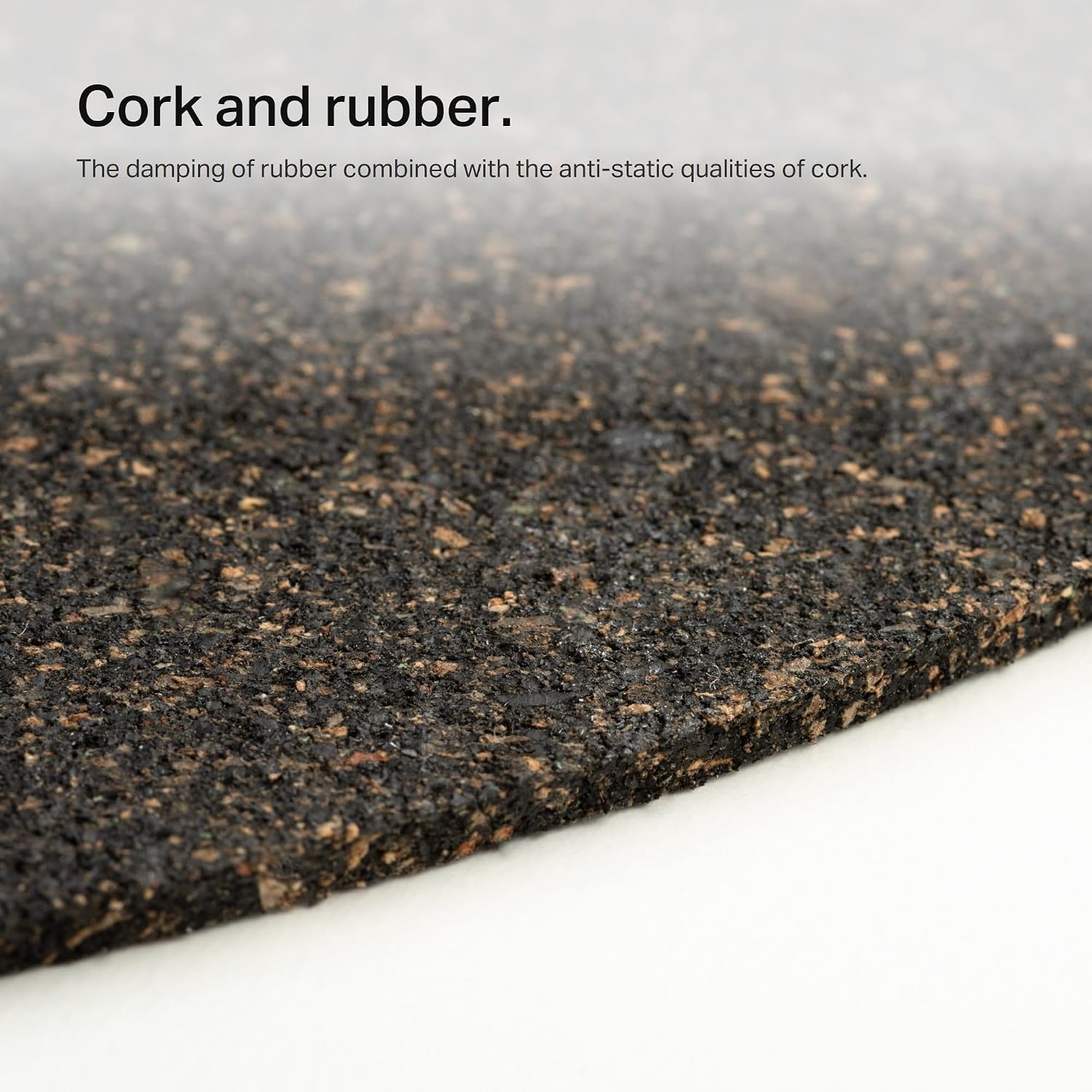 Detalle de Pro-Ject Cork & Rubber it 3mm – mata gramofonowa z korka i gumy