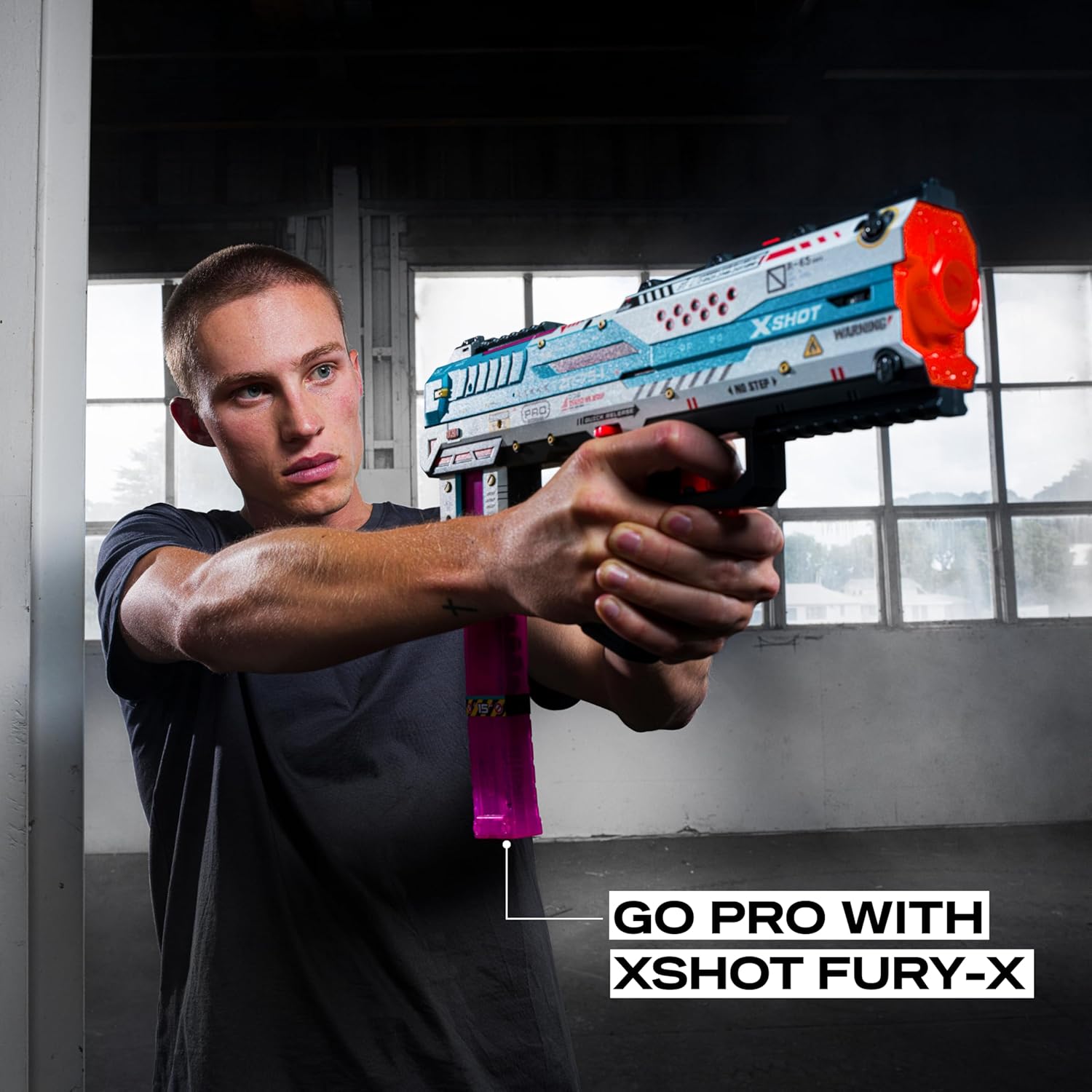 Thumbnail 1 de XSHOT Skins Pro Series Fury-X (ZURU) mit 40 Air Pocket Darts und Dart-Lagerung