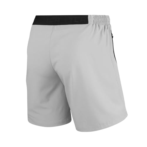 Thumbnail 2 de TCA Pantalones Cortos Deportivos con Cremalleras para Hombre – Tecnología Elite Tech (Gris Claro/Negro, L)