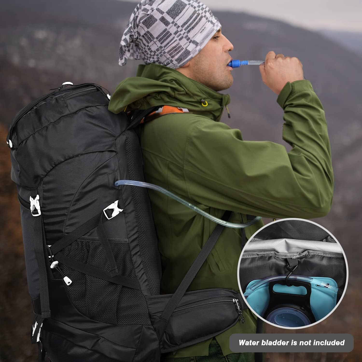 Detalle 2 de HOMIEE 50L Waterproof Hiking Backpack: Durable 50L Trekking Pack for Outdoor Adventures