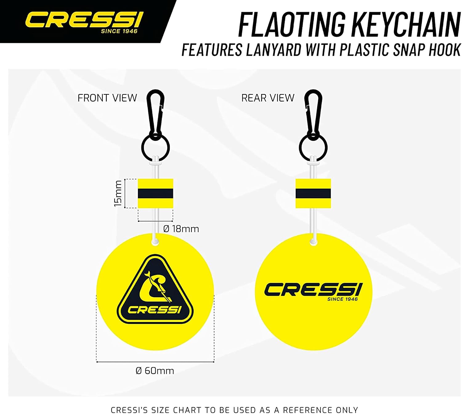 Detalle de Cressi Floating Keychain for Water Safety (Unisex) – Lightweight Parasitic Key Holder
