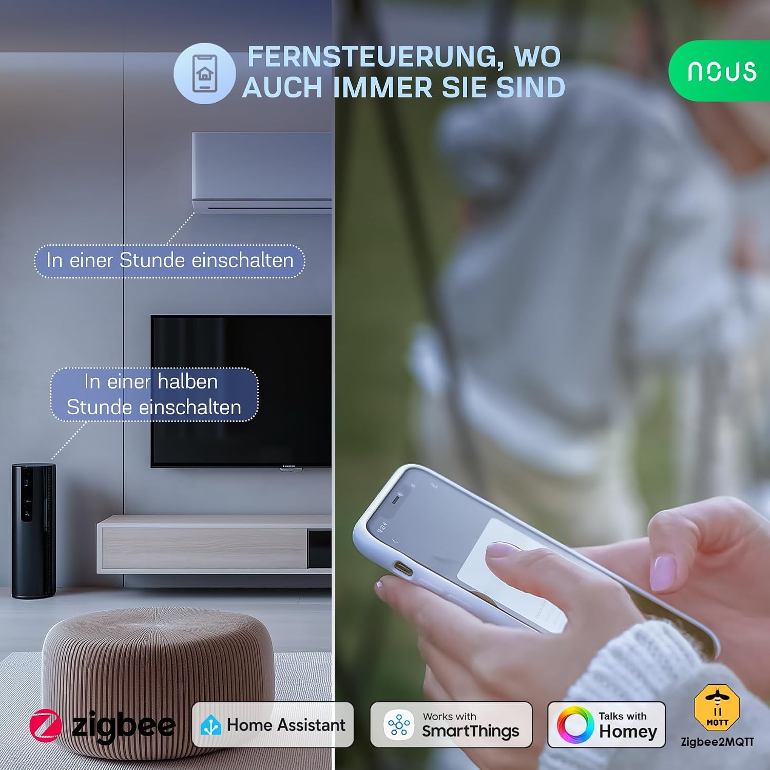 Detalle 2 de A1Z ZigBee Smart Steckdose mit Energieüberwachung – 10A, Fernsteuerung und Sprachsteuerung