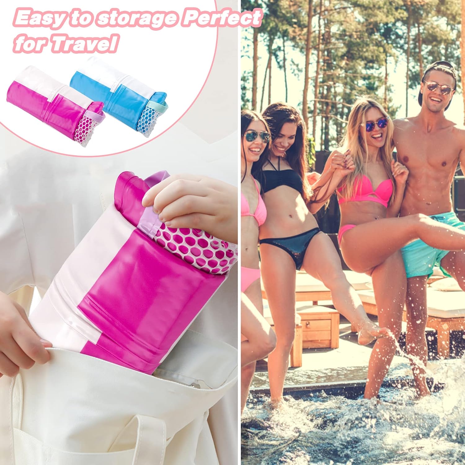 Thumbnail 5 de MLRYH 2-Stück Luftmatratze Pool – 4-in-1 Wasserspielmatte mit Pumpe und Netz-Design