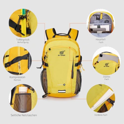 Detalle de SKYSPER Leicht Wanderrucksack 20L – Rucksack mit Rückenbelüftung