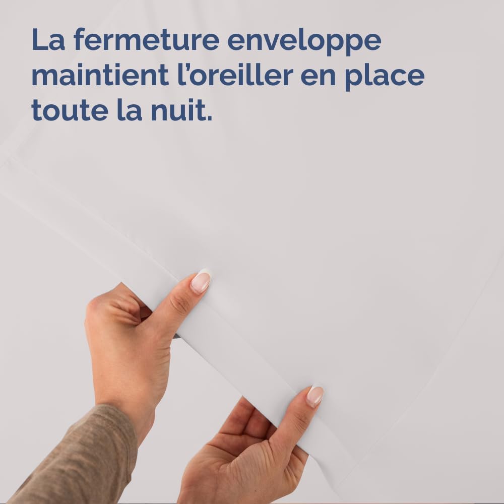 Thumbnail 5 de Lot de 2 taies d’oreiller 40x60 cm en microfibre brossée Doublement Brossée – Gris clair