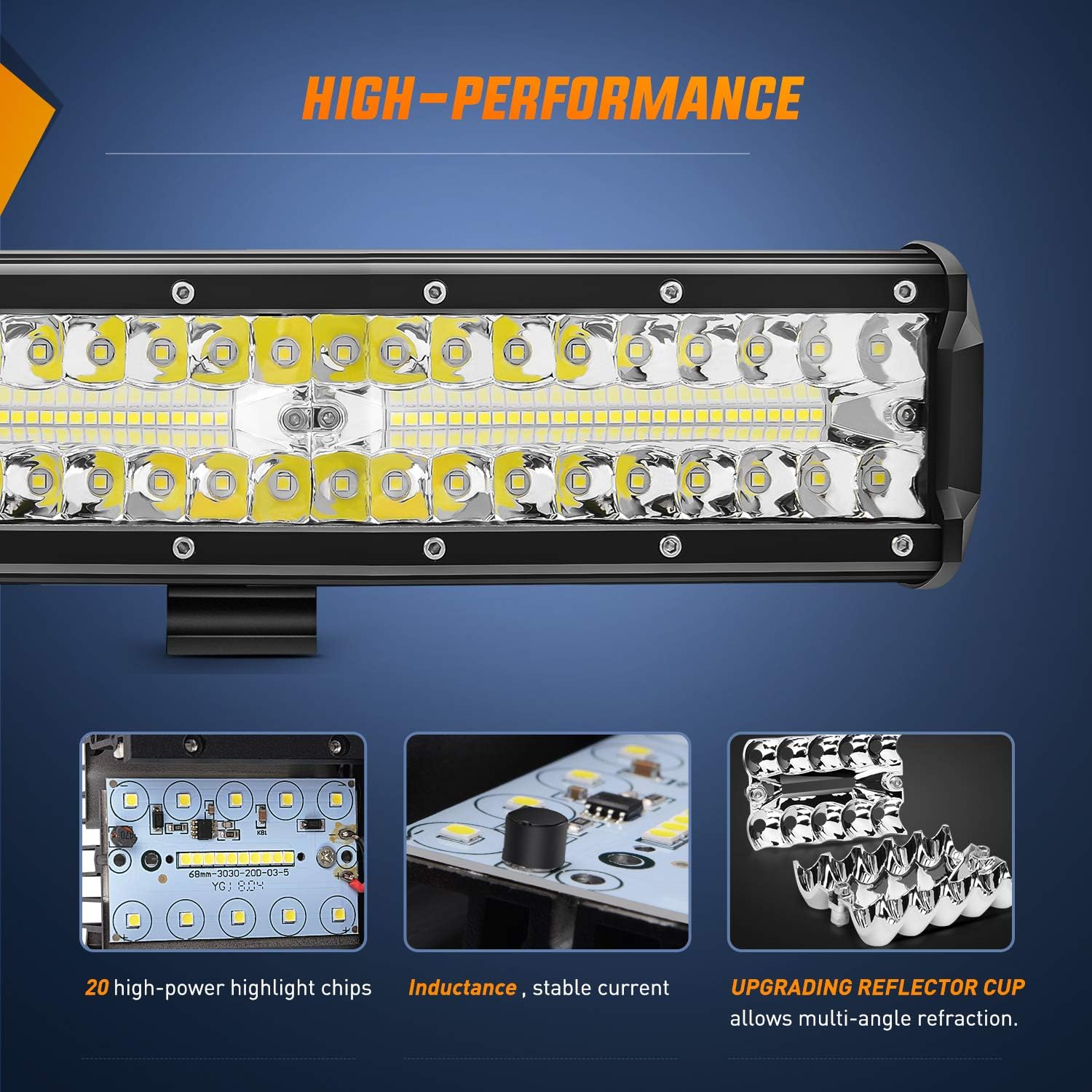 Thumbnail 2 de Nilight 12-Inch 300W Triple-Row LED Light Bar (Flood/Spot Combo) for Off-Road Driving & Boat Lighting