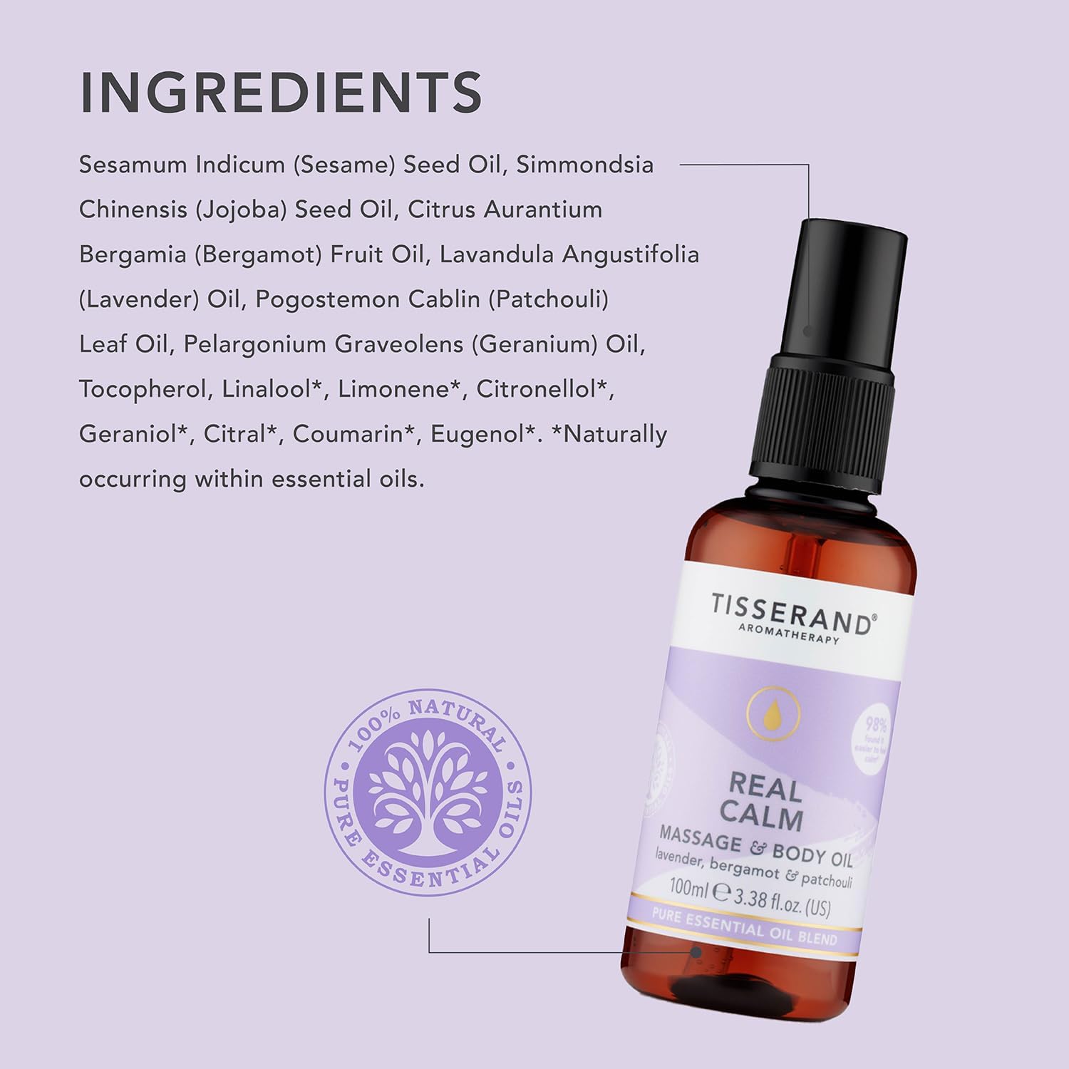 Thumbnail 6 de Tisserand Real Calm Massage & Body Oil: 100% Pure Essential Oil Blend (Lavender, Bergamot & Patchouli) 100ml