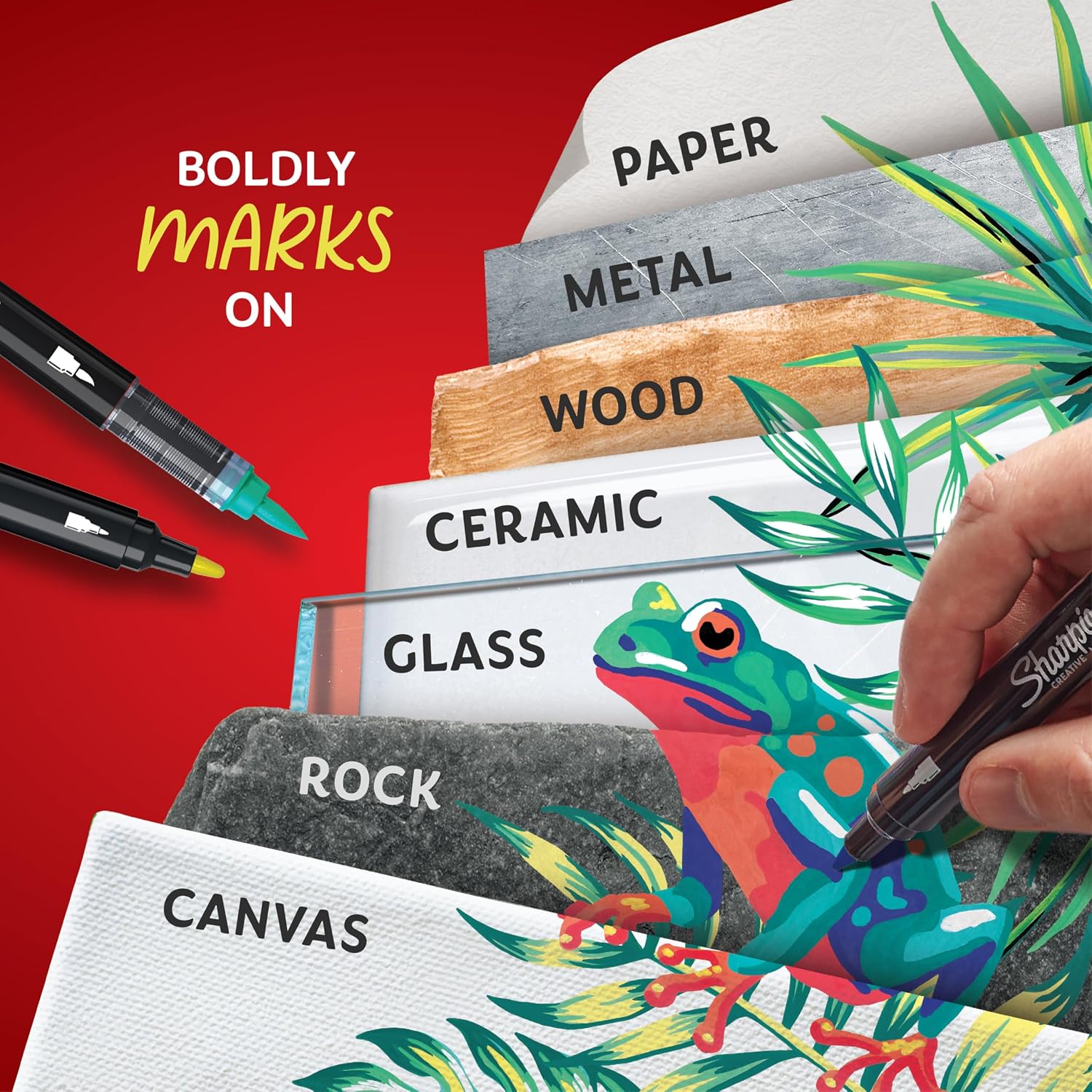 Detalle 2 de Sharpie Creative Marker – pennarelli acrilici a base d’acqua per hobby creativi, nero (6 pezzi)