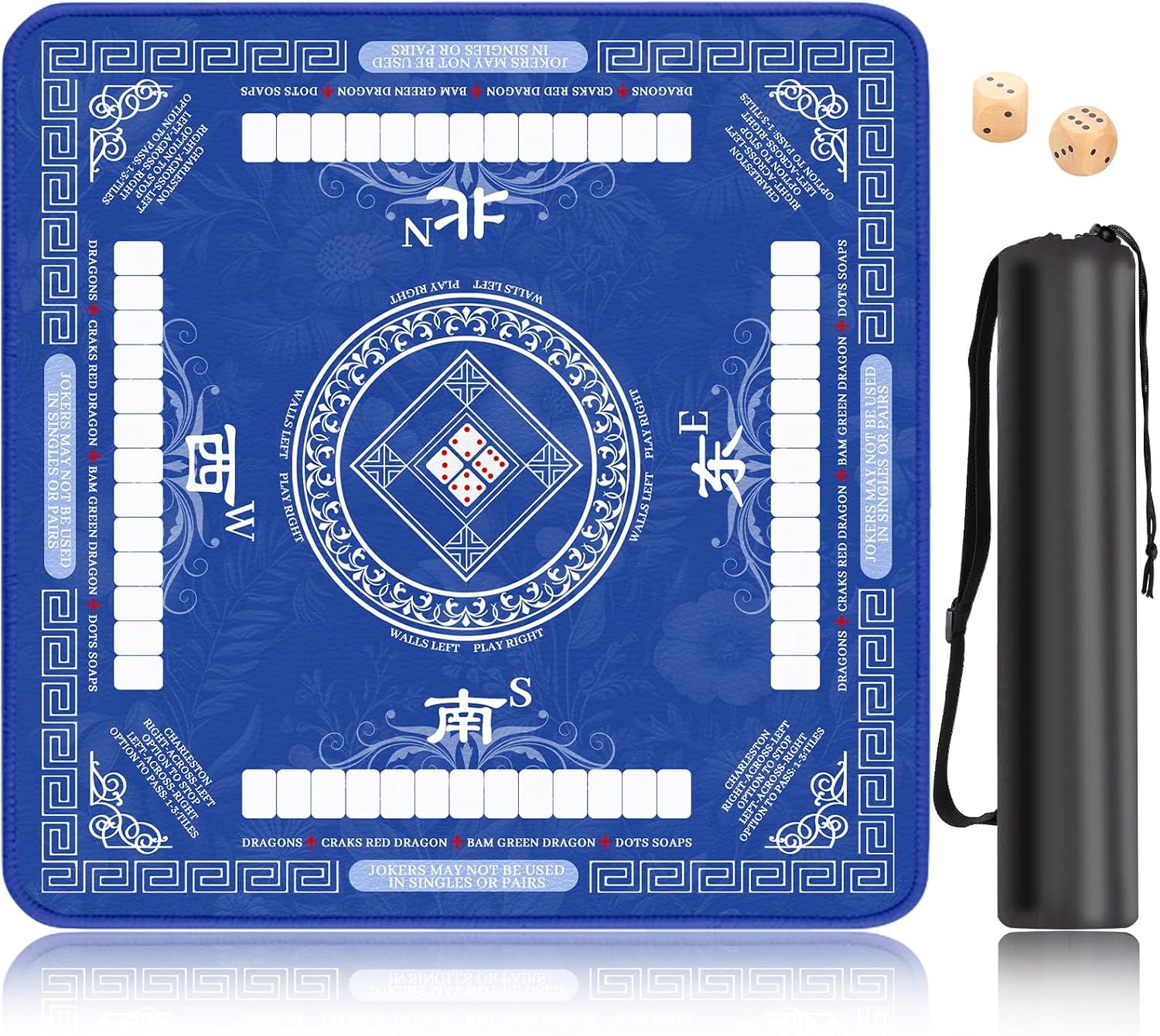 Detalle de Mahjong Mat for Table (32×32 Inch) Non-Slip Rubber Table Cove with Carrying Bag (Green)