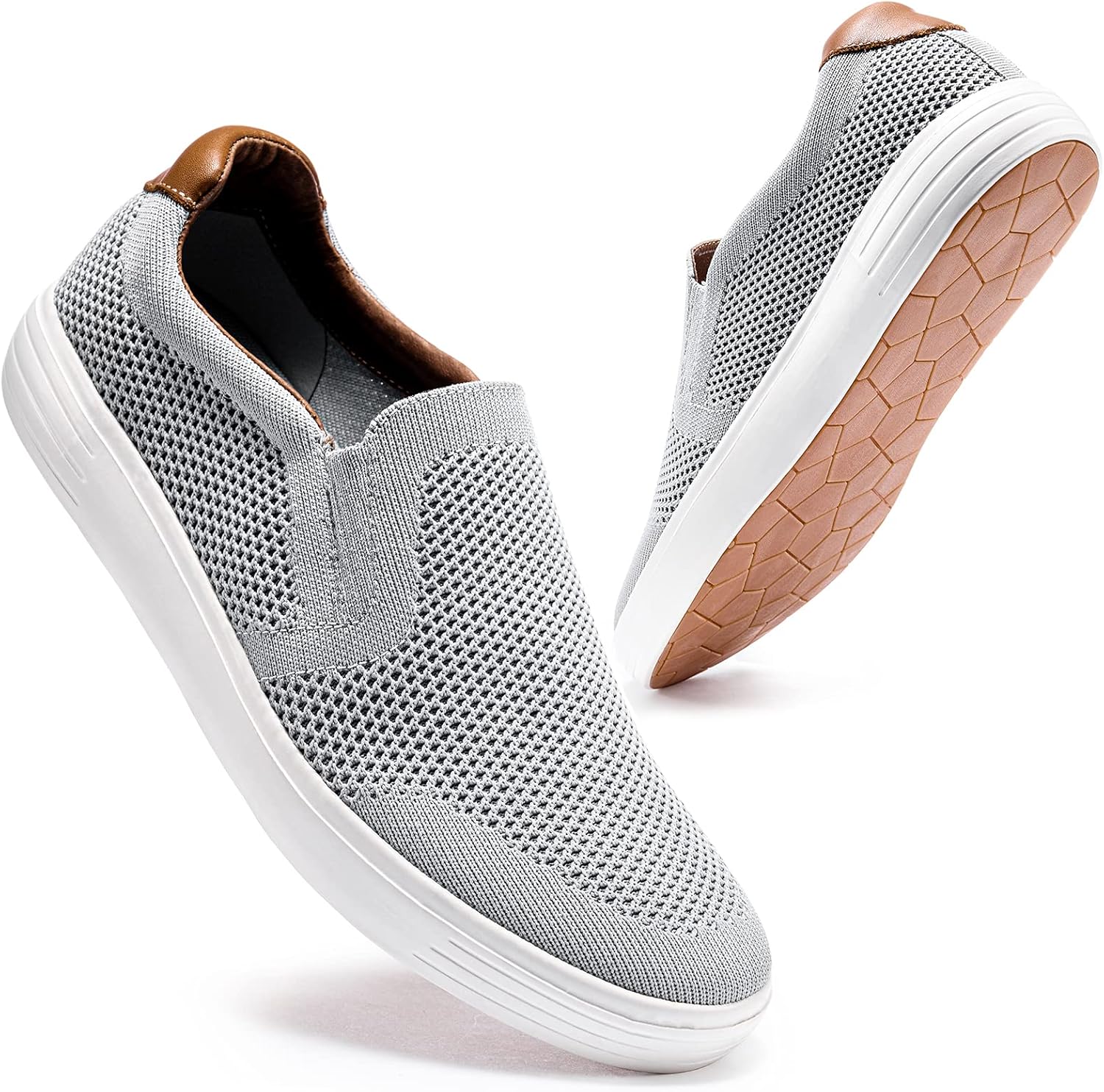 Thumbnail 6 de konhill Herren Slip On Schuhe Trainers – Casual Atmungsaktiv Mesh Walking Schuhe