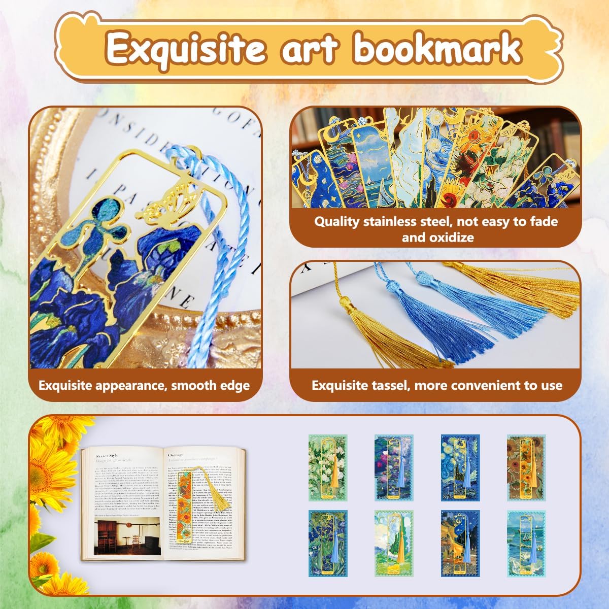 Detalle de KInsound Metal Bookmarks, 8-Piece Set