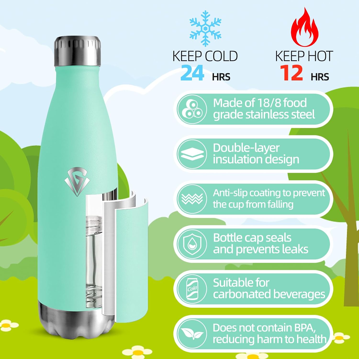 Detalle 2 de Borraccia termica 500 ml 🥤