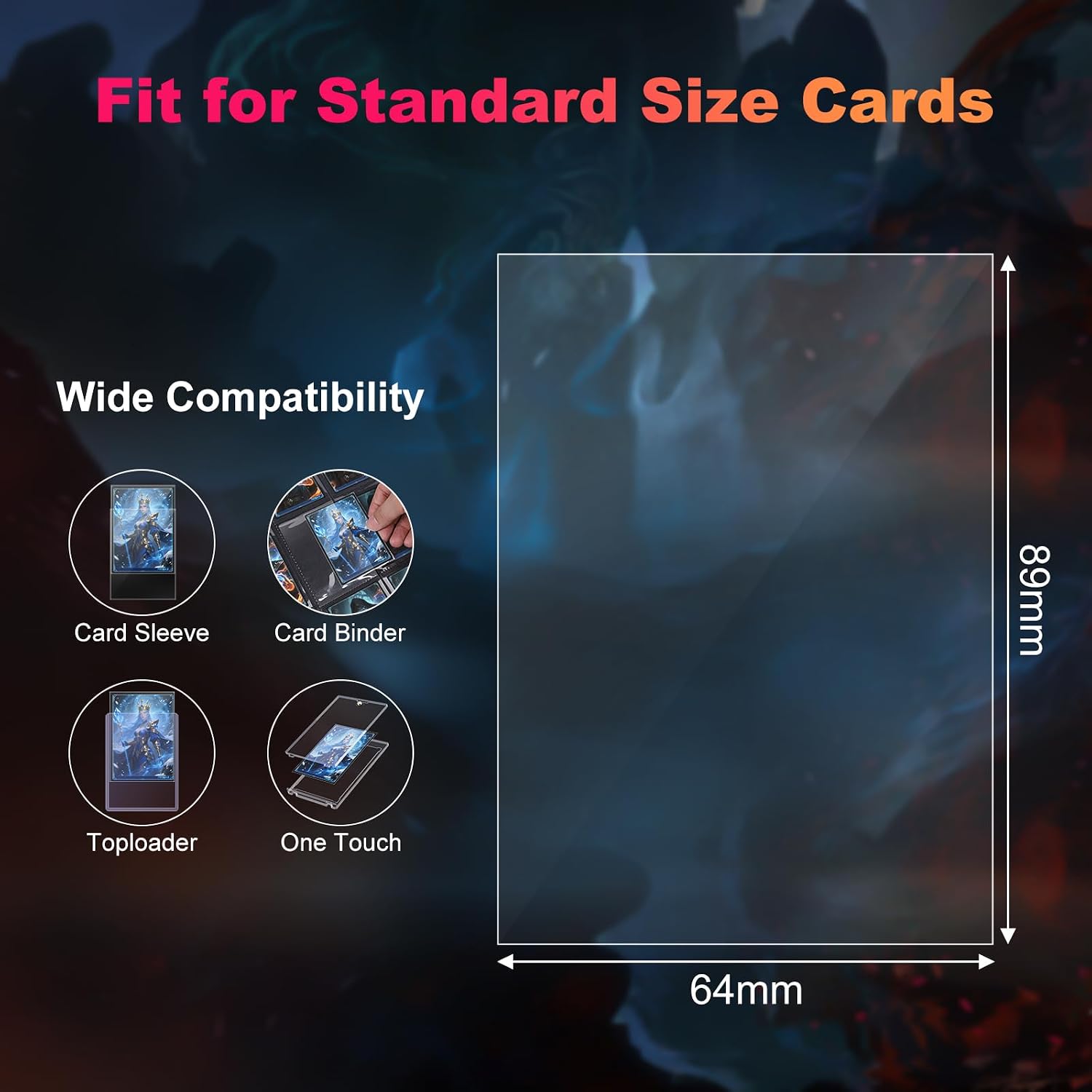 Thumbnail 3 de 1200 Pack Perfect Fit Card Sleeves Clear (64mm x 89mm) – 60 Microns for Double-Sleeving