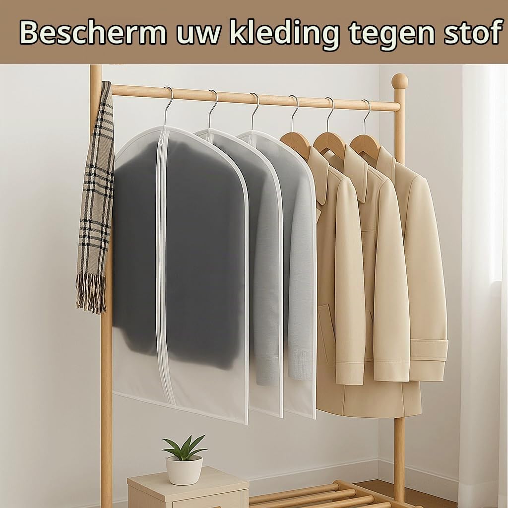 Thumbnail 1 de CNMTCCO kledinghoezen met rits, set van 6, doorschijnend
