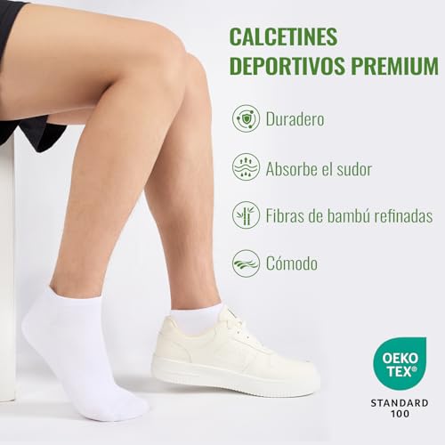 Thumbnail 6 de Effeet calcetines tobilleros de bambú (10 pares), blancos, 43-46