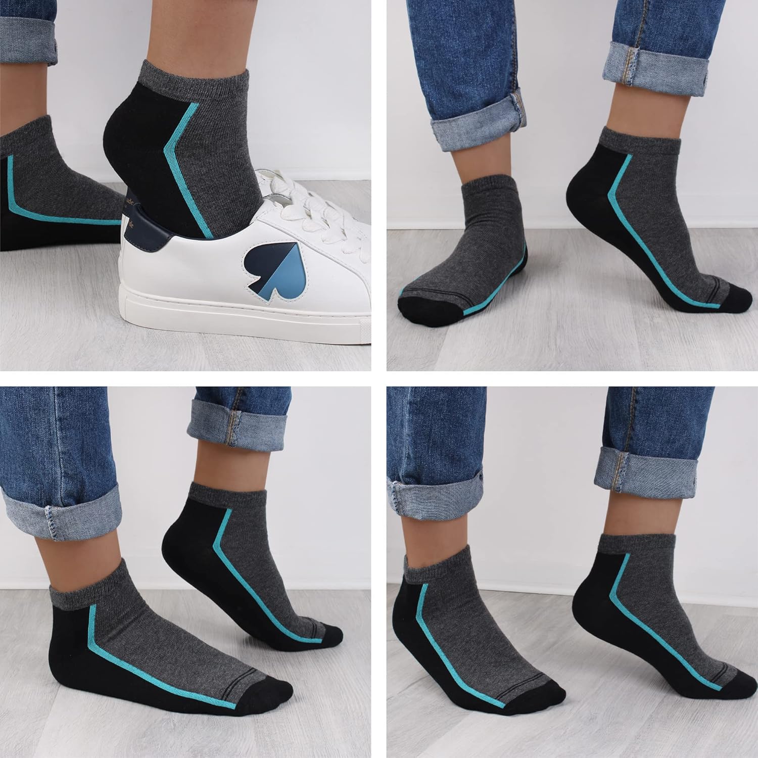 Thumbnail 4 de L&K 12 paia di calze da uomo sportive sneaker in cotone multicolore 2121