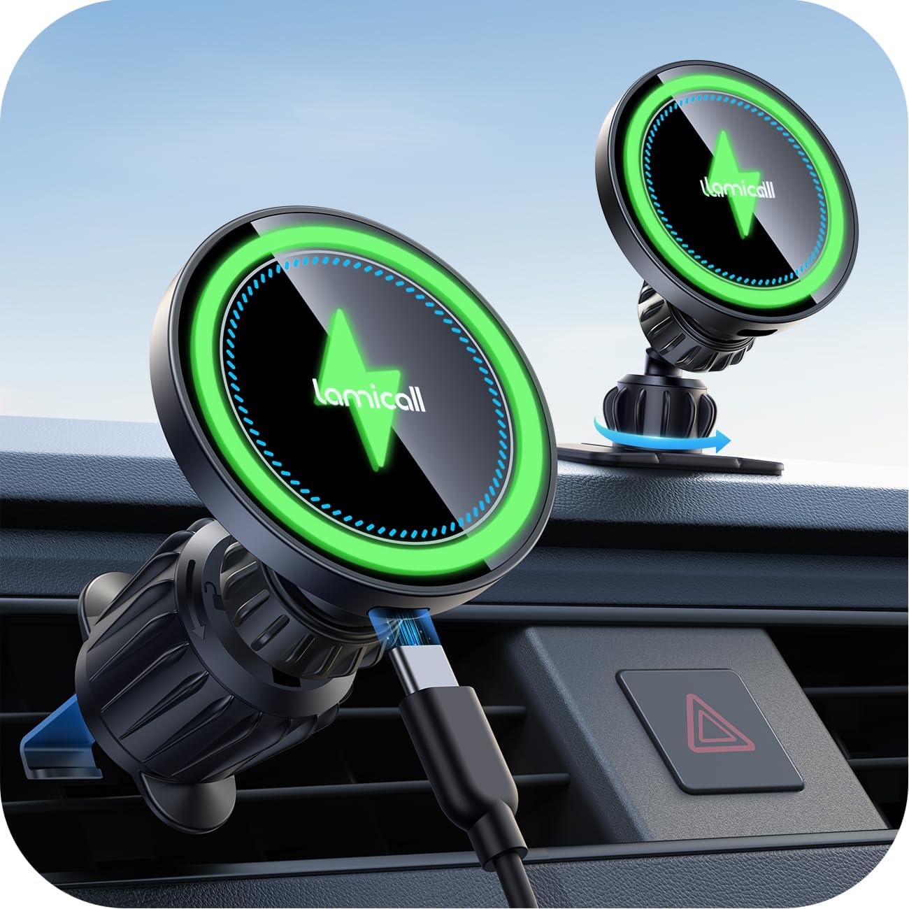Detalle de Lamicall 15W MagSafe Car Mount Charger for iPhone