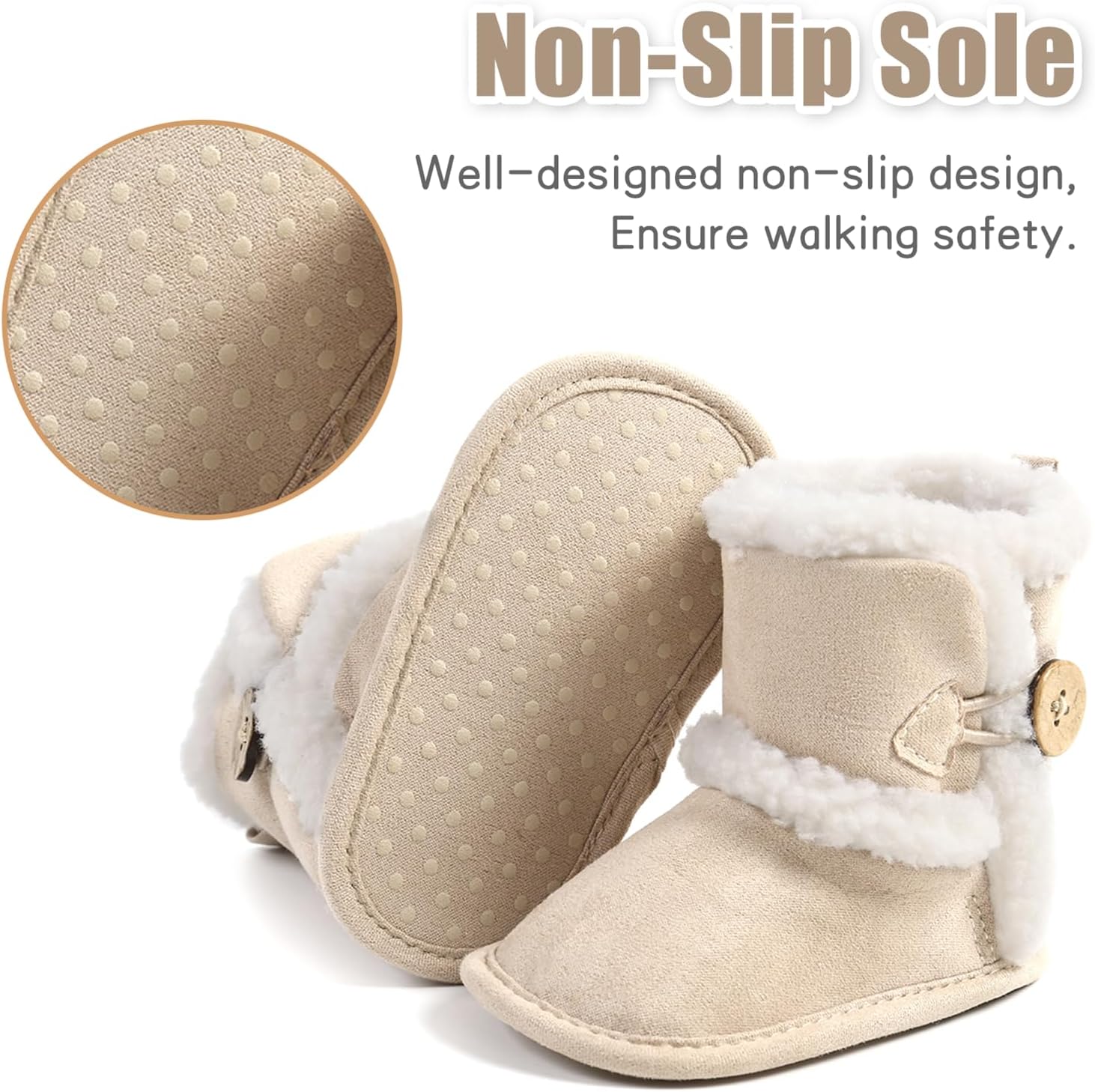 Thumbnail 3 de Outfit Spring Baby Winter Warm Fleece Bootie: Non-Slip Prewalker Shoes for Newborns to 18 Months