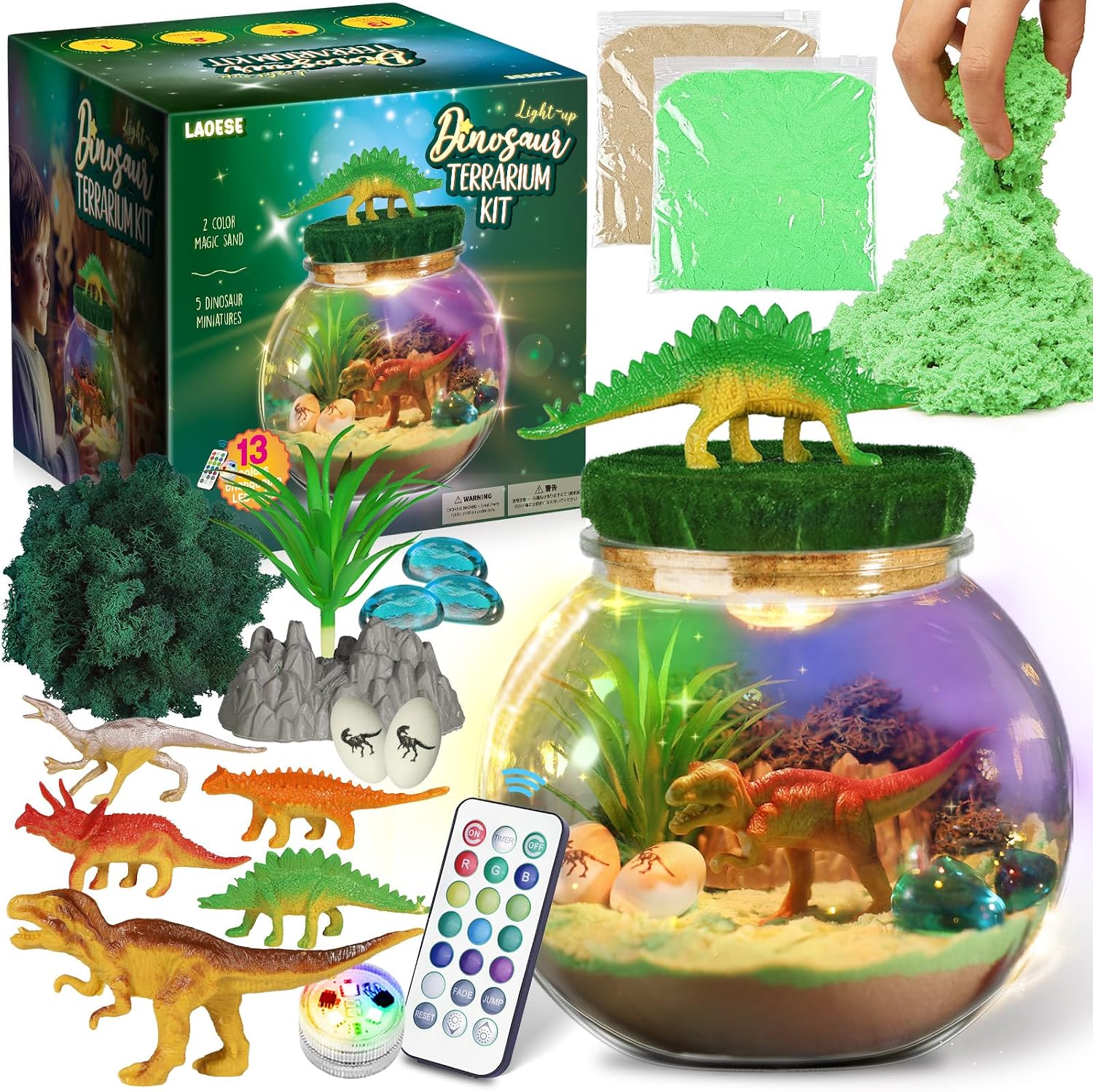 Detalle de LAOESE Dinosaur Terrarium Kit for Kids 🦕