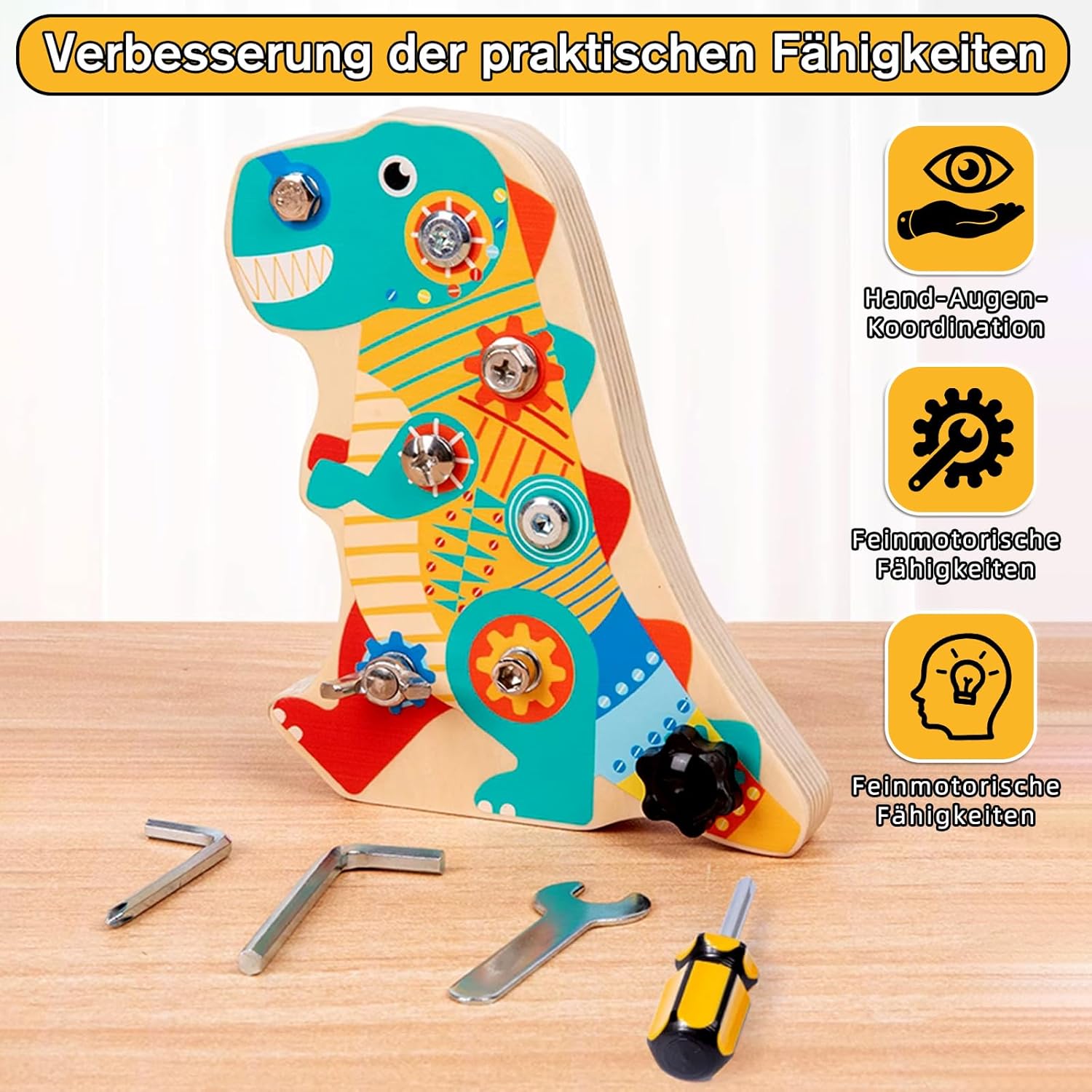 Thumbnail 3 de Liangding Montessori Busy Board Dino, ab 3 Jahren