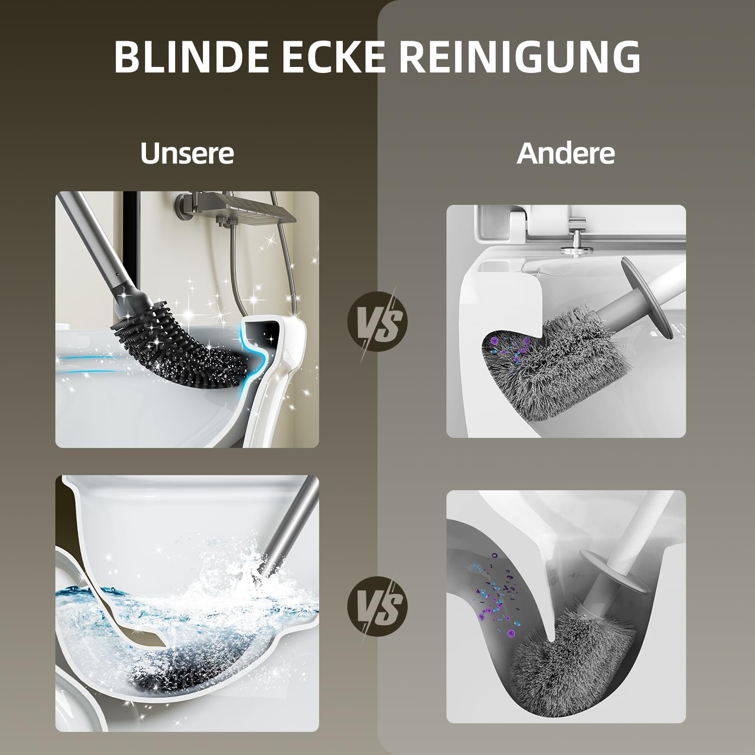 Thumbnail 2 de ASOBEAGE Silikon Toilettenbürste Flexkopf