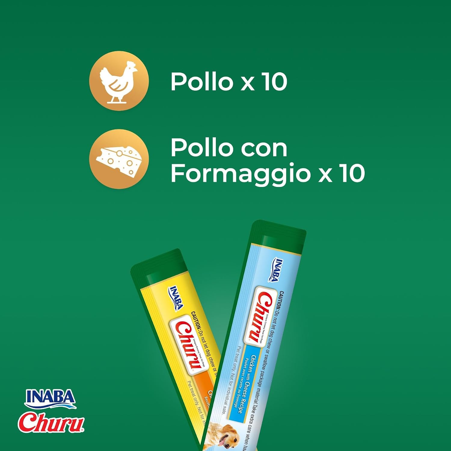 Detalle 2 de INABA Churu Snack per Cani Cremoso al Pollo – 20 Stick da 14 g: bonus snack ipocalorico e grain-free