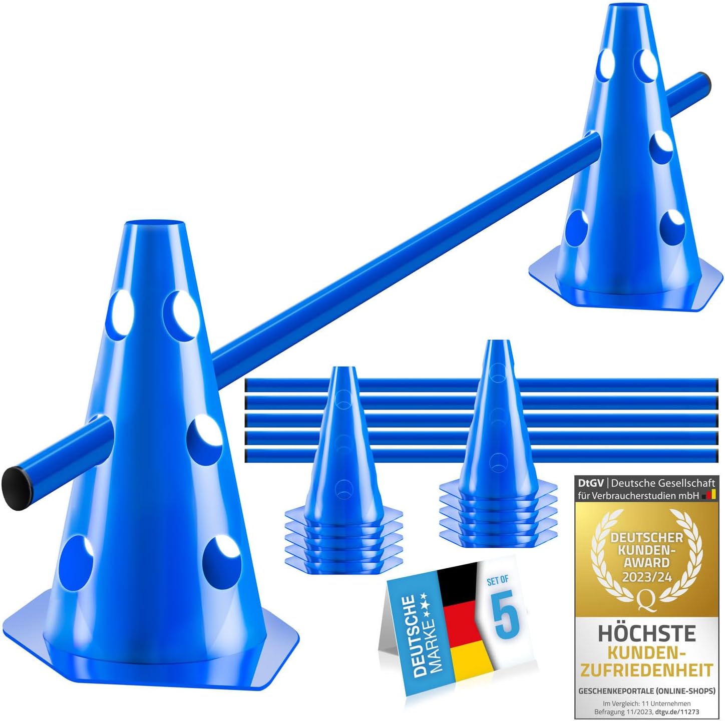 all Pets United Steckhürden Set für Hunde – 6er Set für Agility, Koordination und Vielseitigkeit