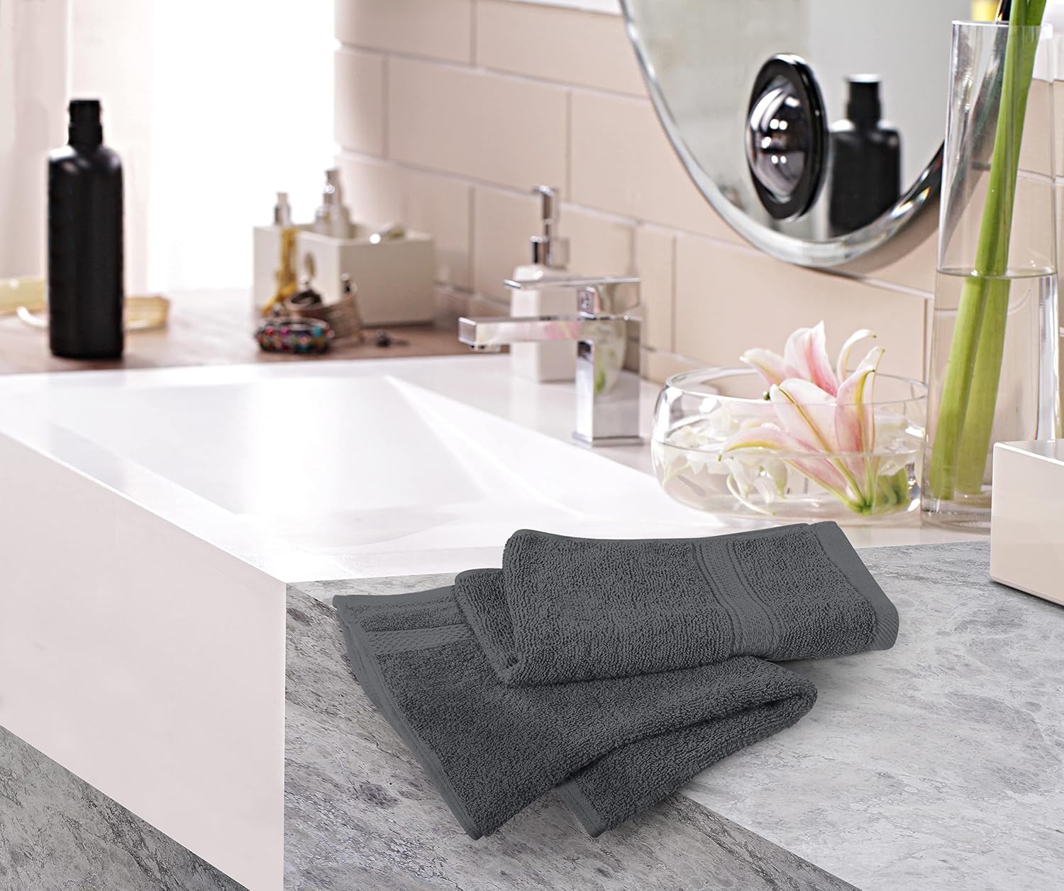 Detalle 1 de Utopia Towels UT0625 Hand Towels, 6-Pack, 100% Ring-Spun Cotton, Grey