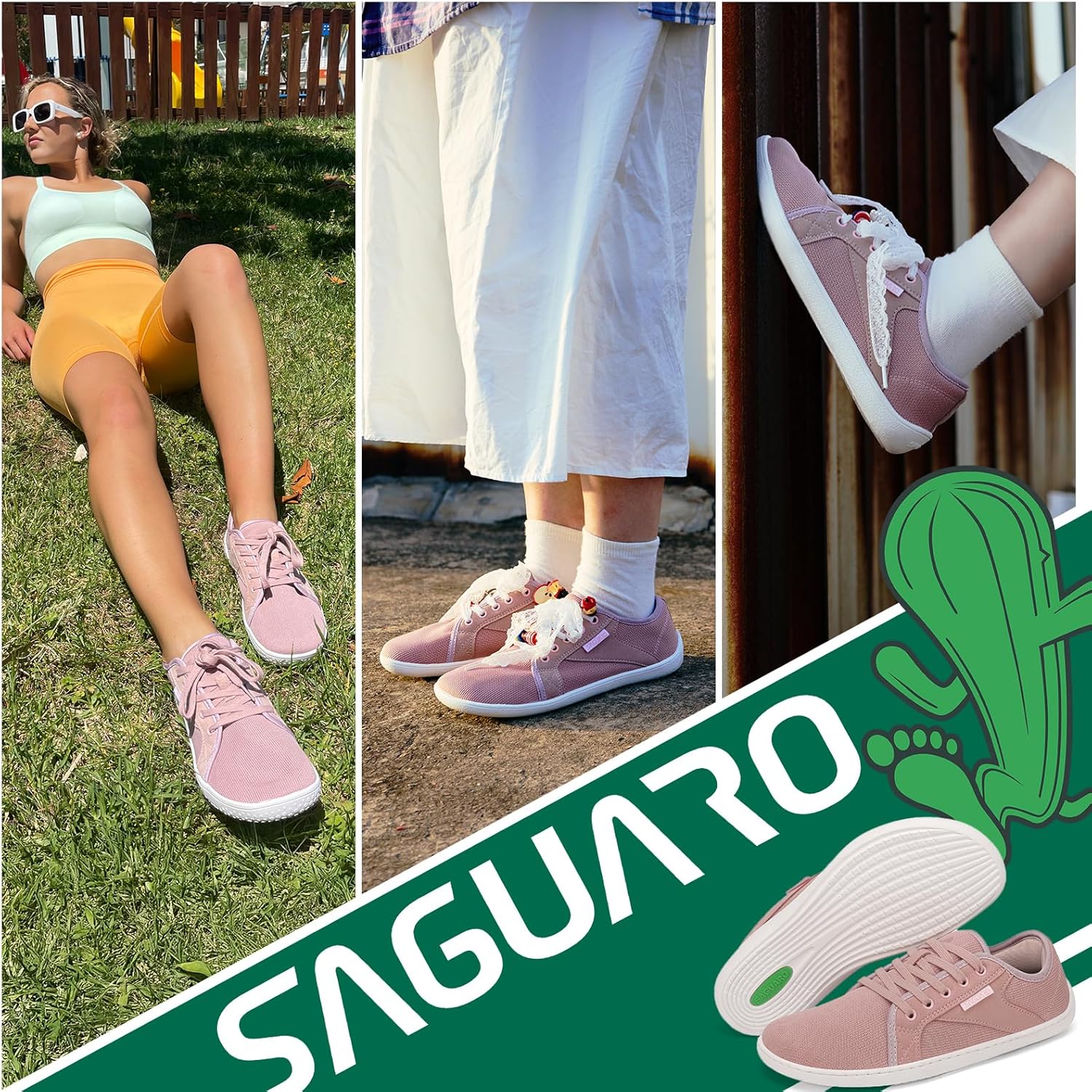 Detalle de SAGUARO Barfußschuhe Unisex Knit mit breiter Zehenbox und Zero-Drop Sohle – Luck Ⅰ, Größe 36–48