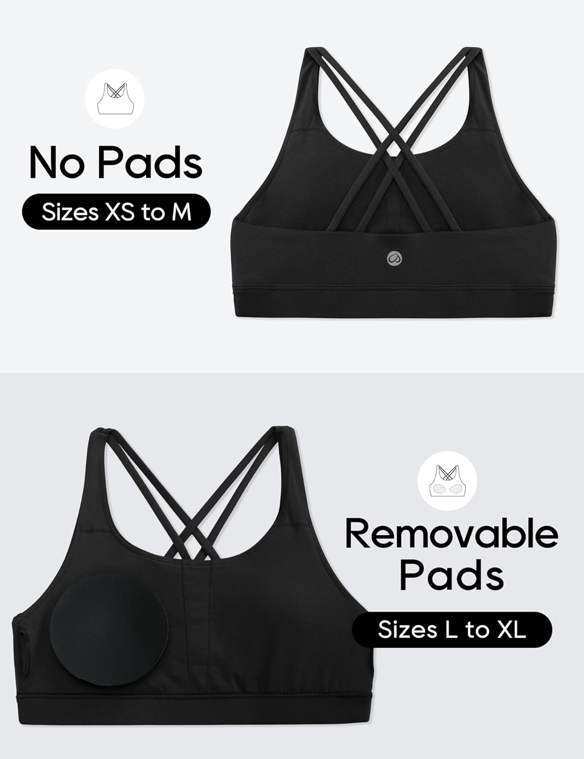 Detalle de CRZ YOGA Filles Butterluxe À Lanières – Brassière de sport pour yoga et danse