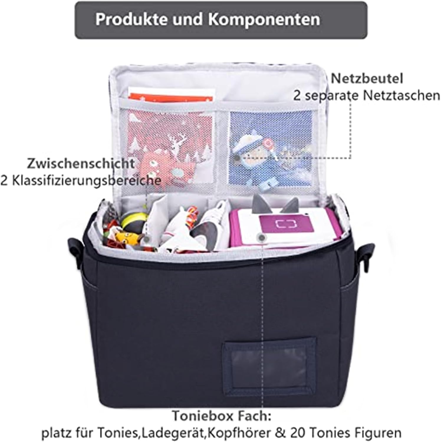 Detalle de Carrying Case for Toniebox Set: Practical Travel Organisation for Toniebox Accessories