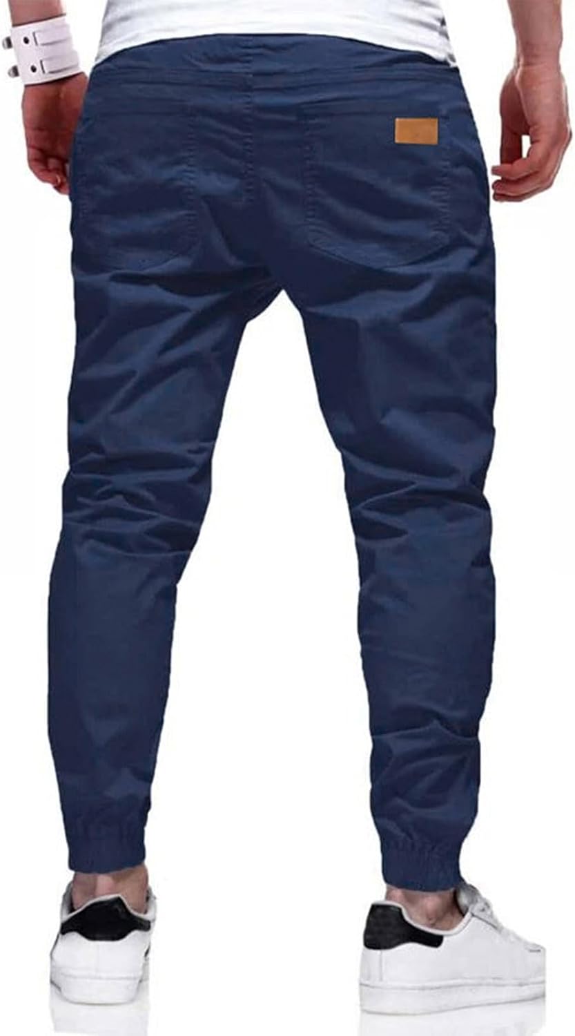 Thumbnail 1 de JMIERR Mens Cotton Stretch Joggers: Casual Twill Athletic Track Pants with 6.7-Inch Phone Pockets