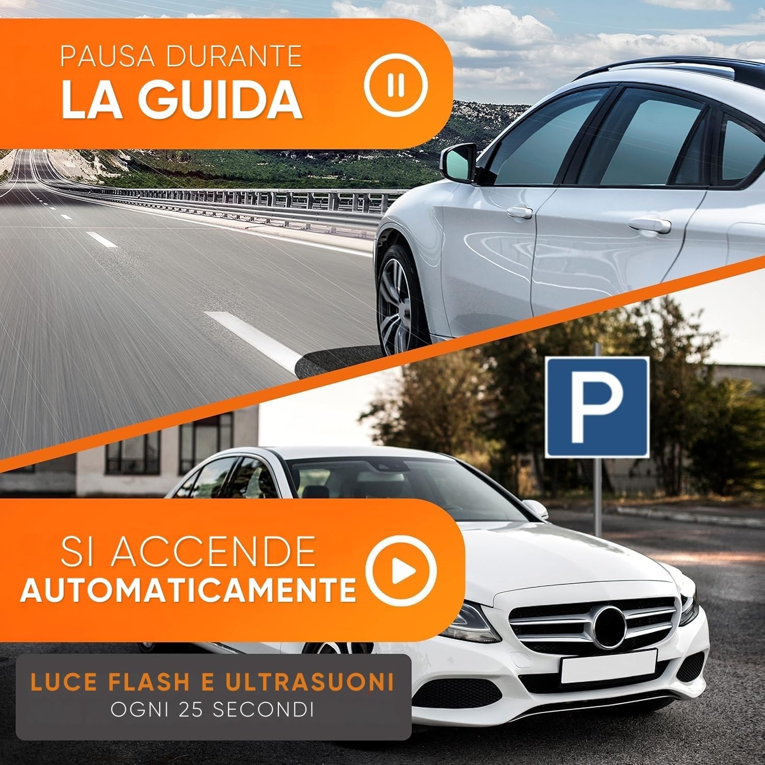 Thumbnail 3 de WERKTAL Dissuasore per Martore Auto – Protezione anti-martora a ultrasuoni e luce lampeggiante, alimentato dalla batteria dell’auto