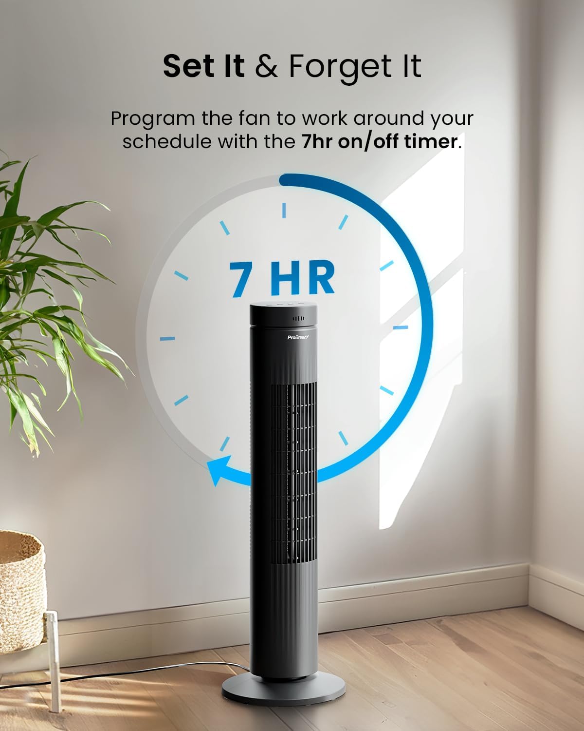 Thumbnail 3 de Pro Breeze 30" Tower Fan with Ultra Quiet Operation and 7-Hour Timer