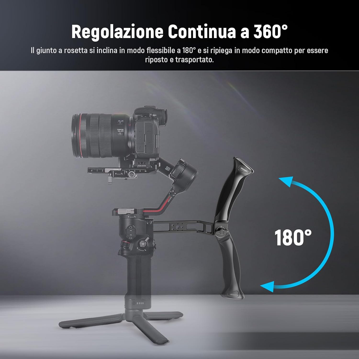 Detalle 1 de NEEWER Basic CA143, maniglia gimbal regolabile per riprese dal basso (compatibile con serie DJI Ronin RS)