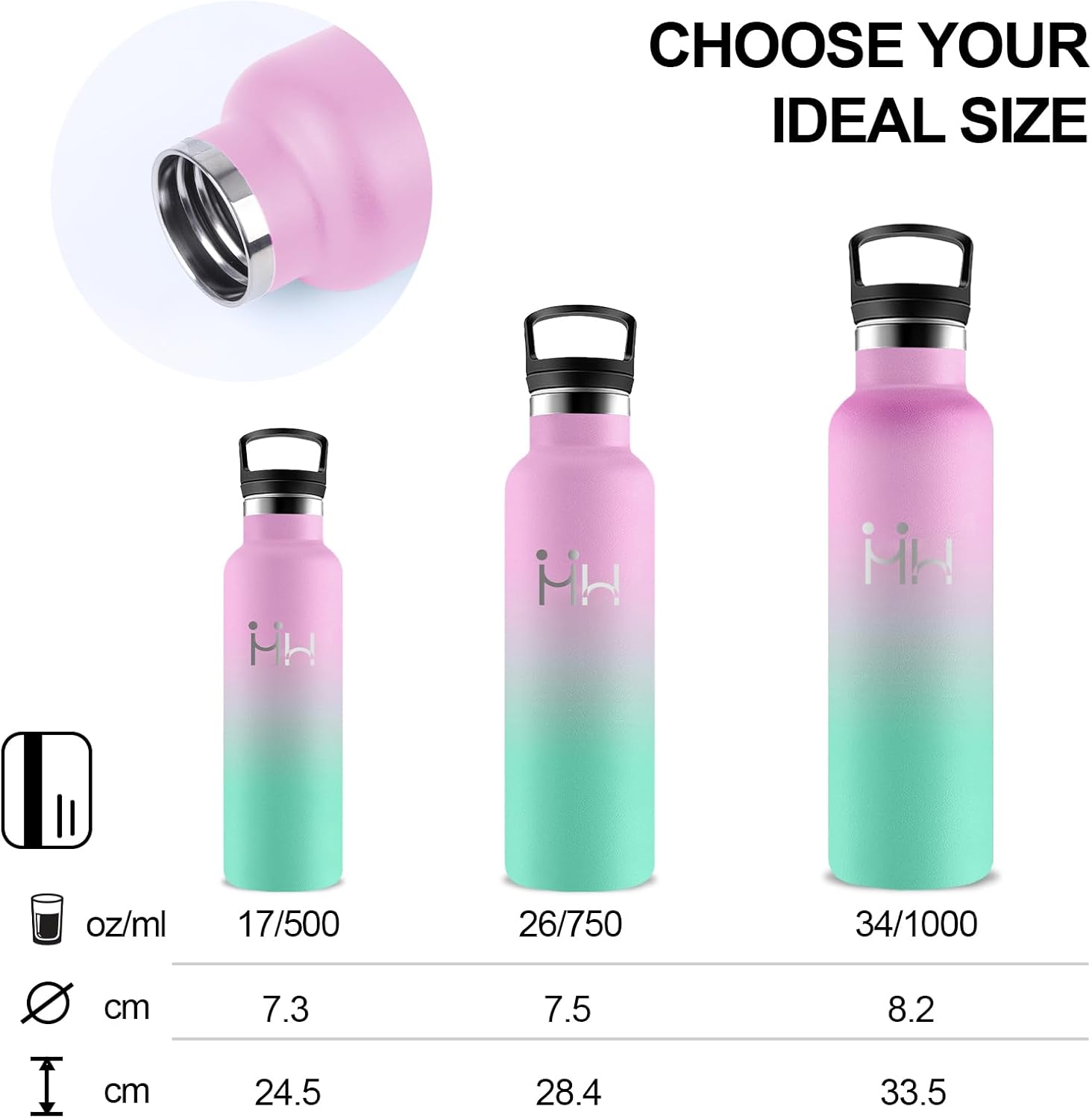 Detalle 1 de Grsta borraccia termica 750 ml, senza BPA
