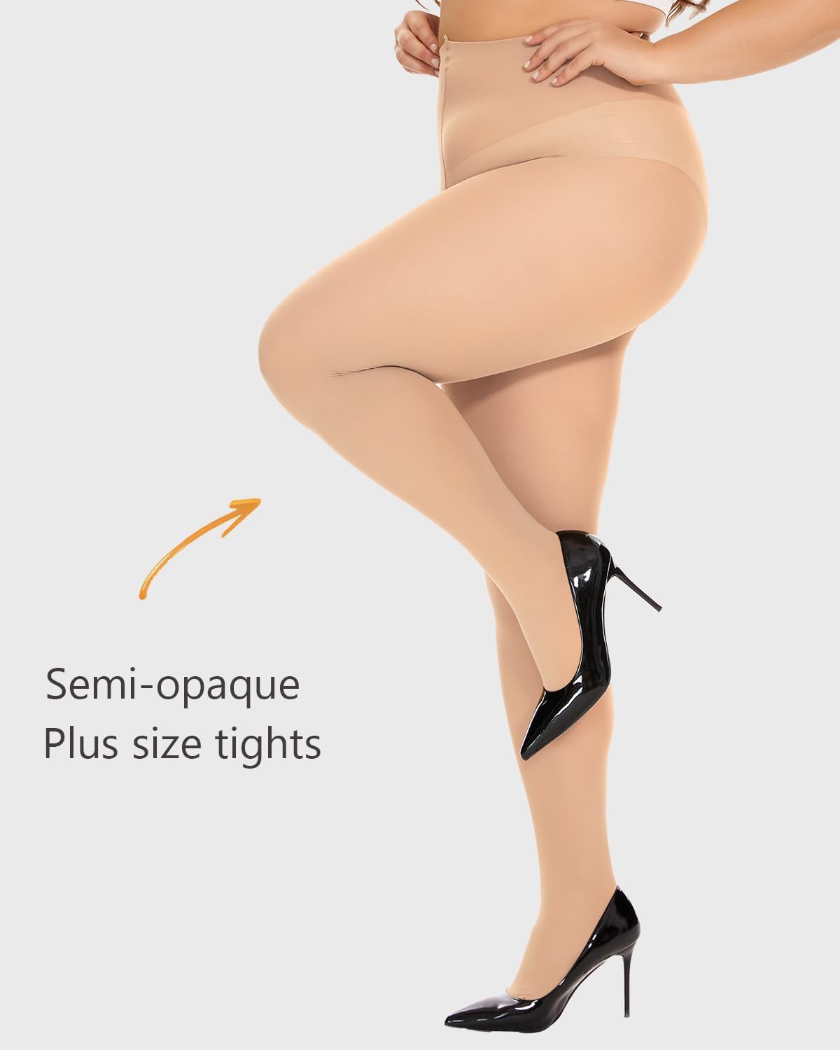Detalle de DUCMODA collant taglie forti curvy con rinforzo in microfibra morbida e vita alta (XL–4XL)