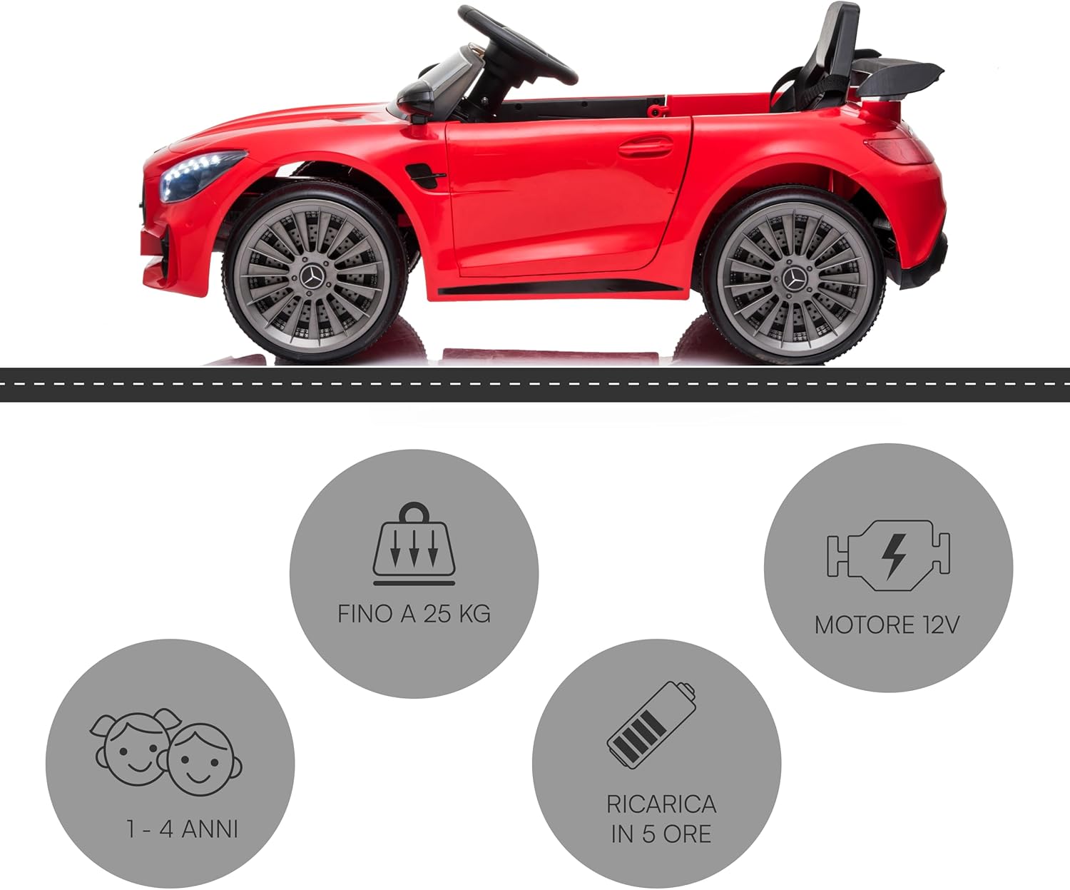 Thumbnail 3 de Baroni Toys Mercedes AMG Sport: Macchina Elettrica per Bambini 12V da 1–4 anni