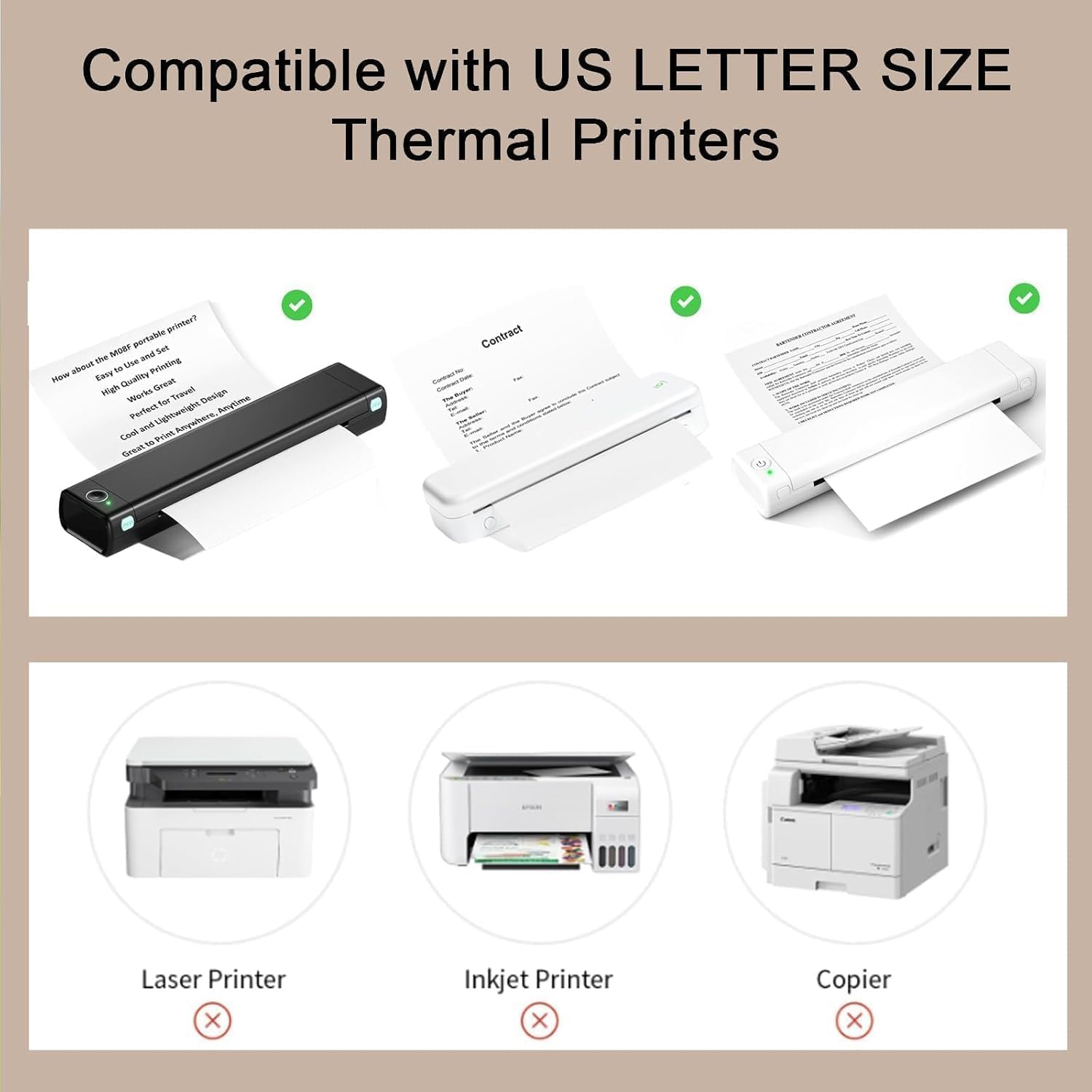 Detalle 2 de QpenguinBabies 100 Sheets A4 Thermal Paper for Portable Thermal Printers (210 x 297 mm)