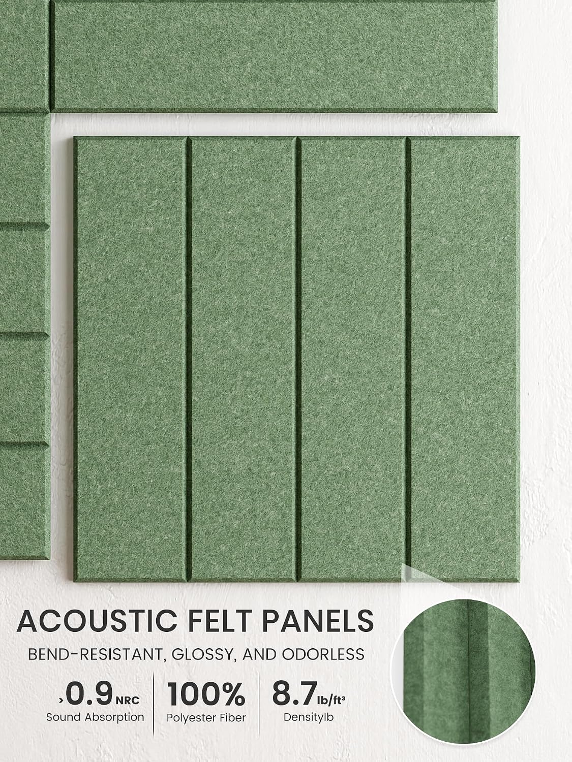 Detalle de Bumusty Large Felt Bulletin Board Tiles 36 x 24" – Modular 6‑Tile Cork Board Alternative