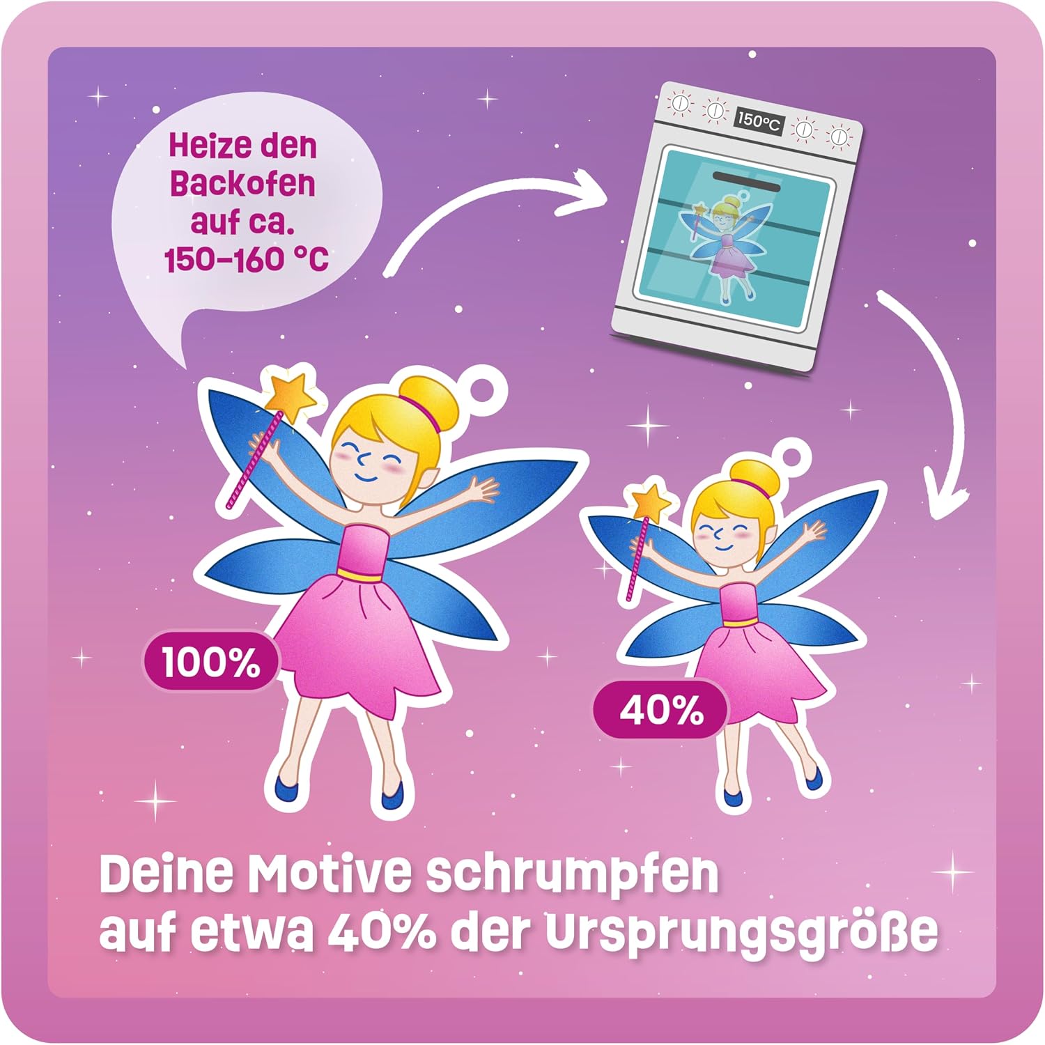 Thumbnail 2 de Smowo® Schrumpffolien-Set mit 100 Einhorn-Motiven & 10 Anhängern (21x30 cm)